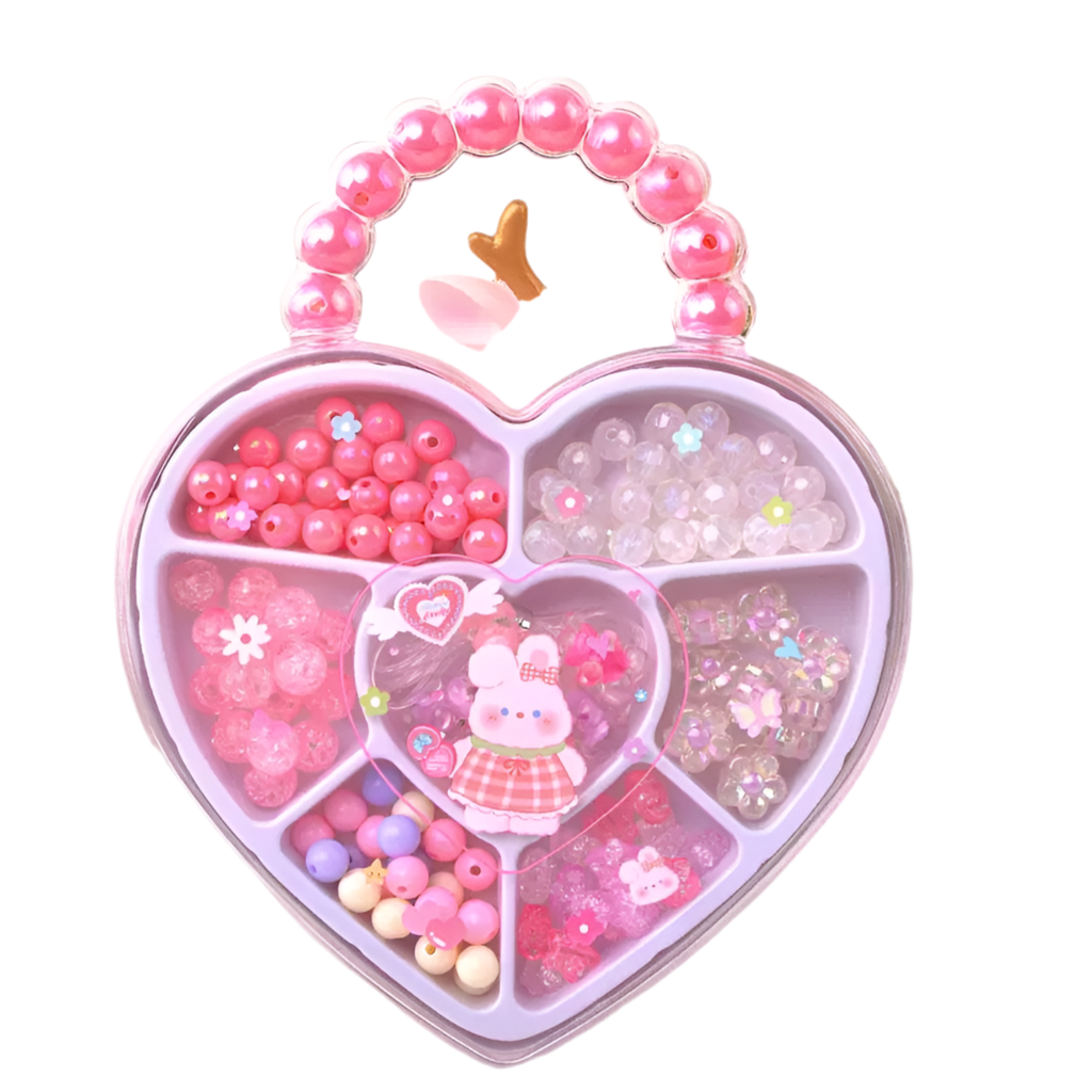 QQWonderland Princess Heart Beading DIY Set | Kawaii Bracelet Kit