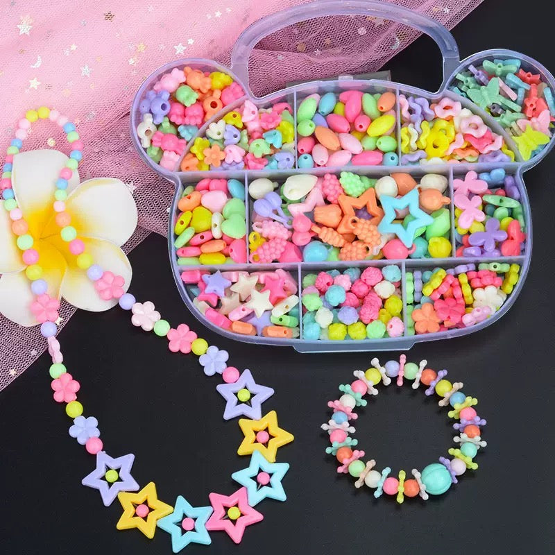 Kawaii Beading DIY Set|Pastel Candy Beads for Bracelet & Necklace Making