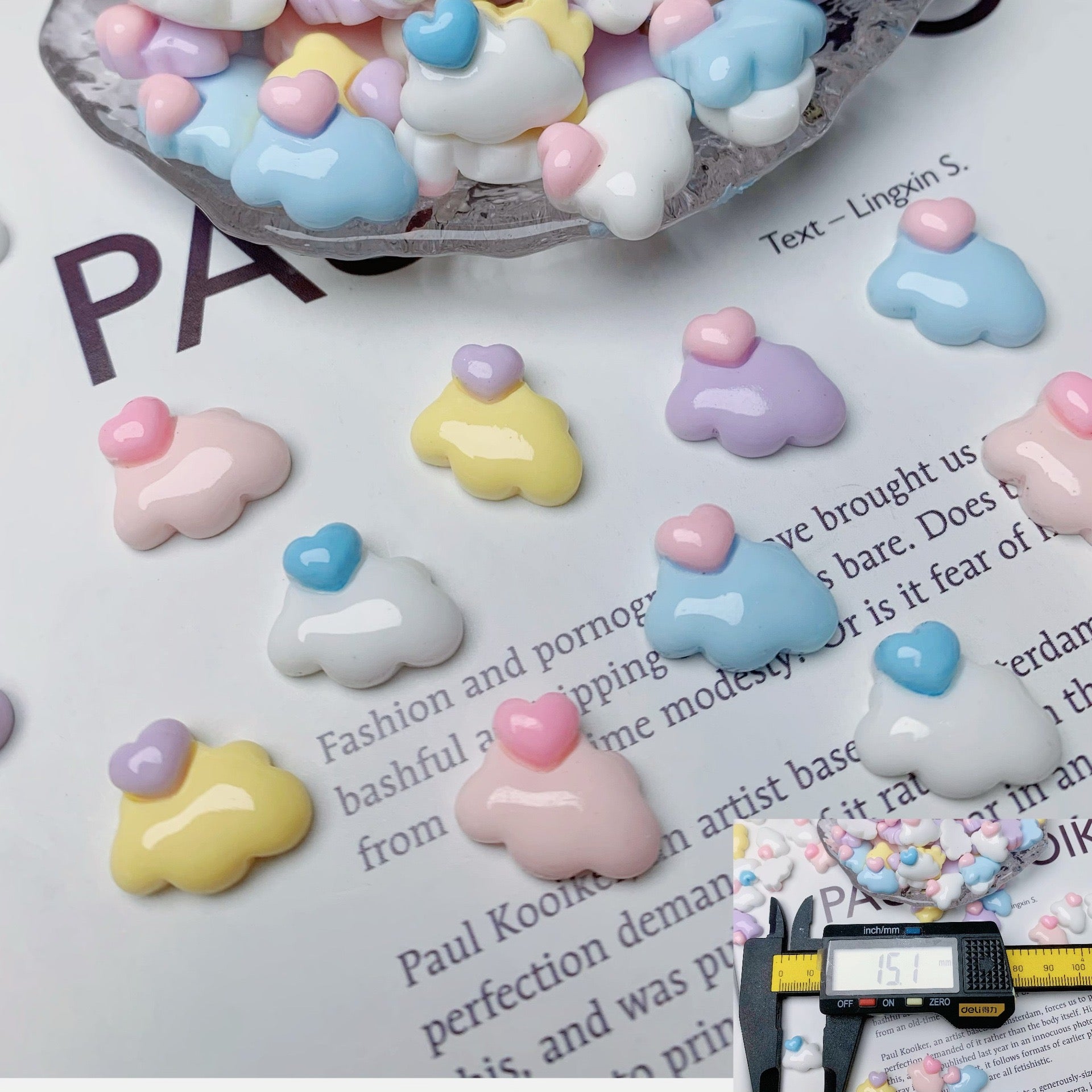 Mini Hearty Cloud Charms (10pcs)