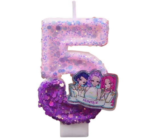 Demon Hunter Glitter Number Birthday Candle