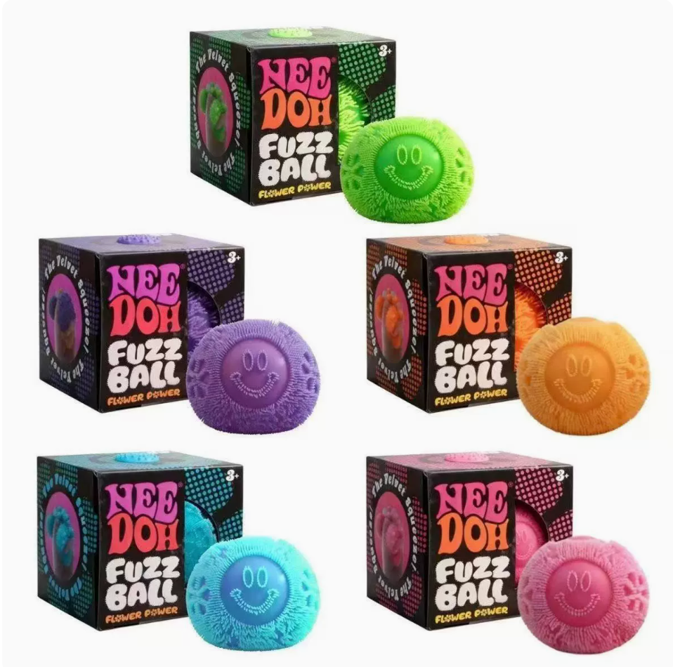 NeeDoh Fuzz Ball Flower Power | NeeDoh 毛毛笑臉捏捏球