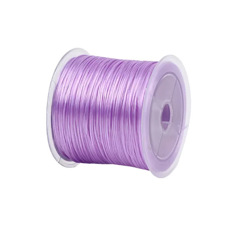 QQWonderland Crystal Elastic Cord｜0.8mm Flat Stretchy String for DIY Beading & Bracelet Making