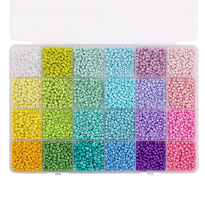 QQWonderland Pastel Rainbow Seed Beads DIY Set｜Gradient Color Beading Kit for Jewelry & Crafts