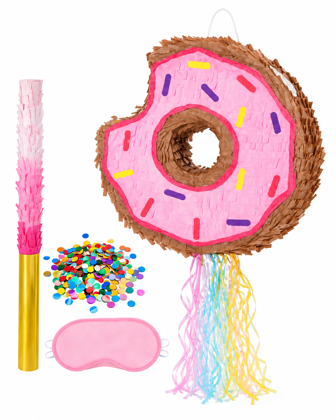 Pink Donut Piñata Party Set | 粉紅冬甩生日派對皮納塔