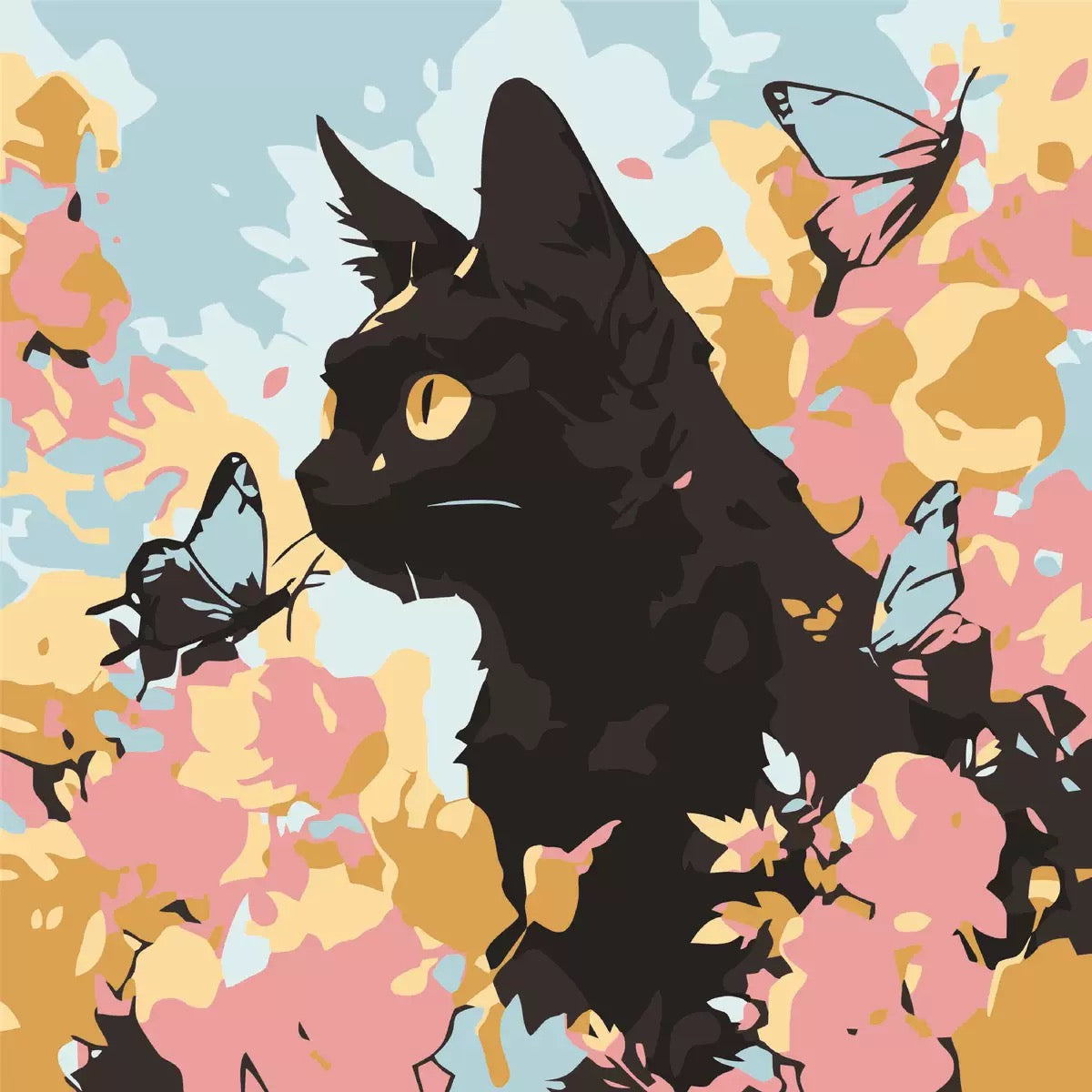 QQWonderland "Spring Breeze Cat” Numbers Paint Kit