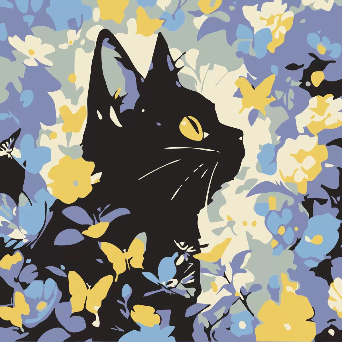 QQWonderland "Midnight Garden Cat” Numbers Paint Kit