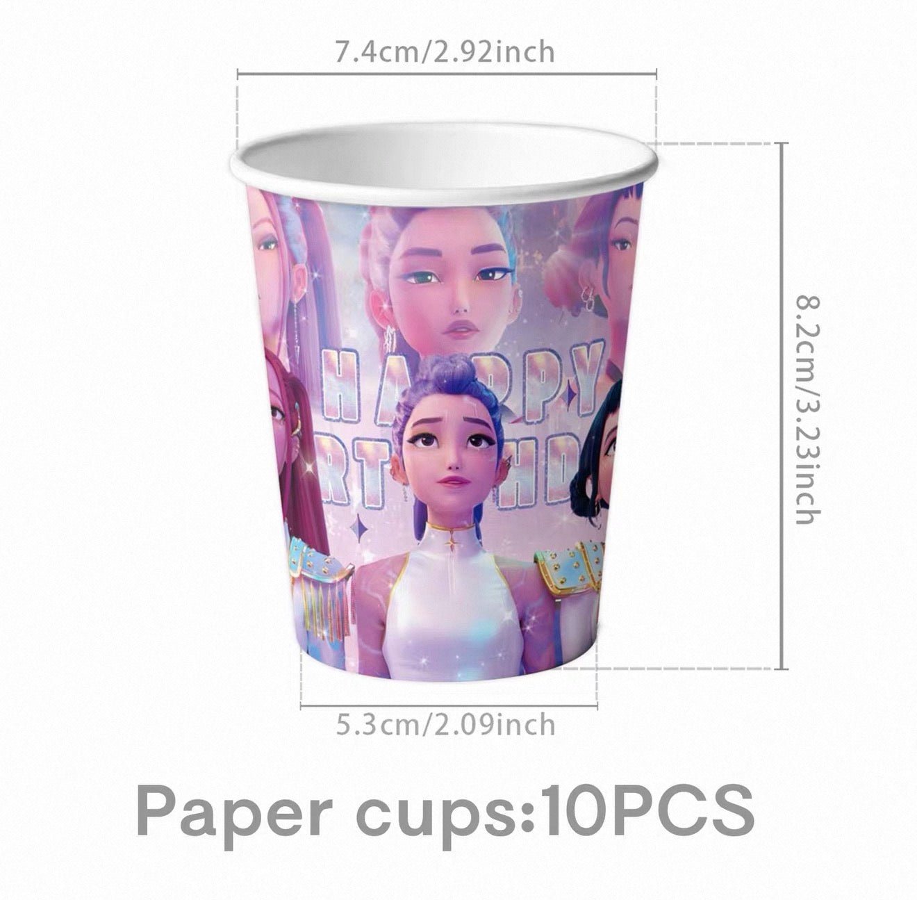 Demon Hunter Party Paper Cups (10pcs Set)