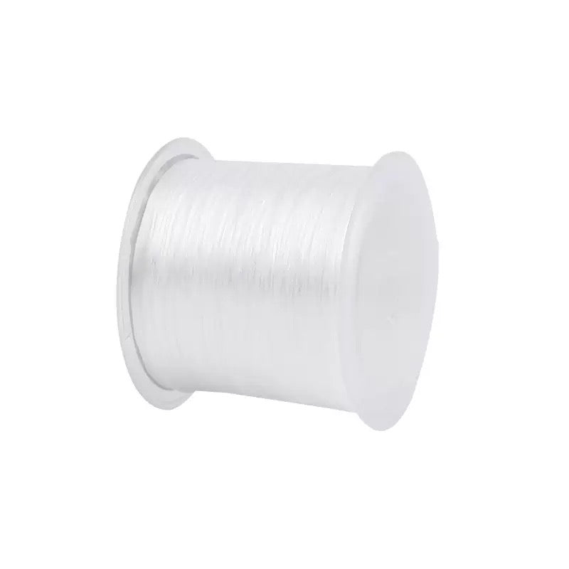 QQWonderland Crystal Elastic Cord｜0.8mm Flat Stretchy String for DIY Beading & Bracelet Making