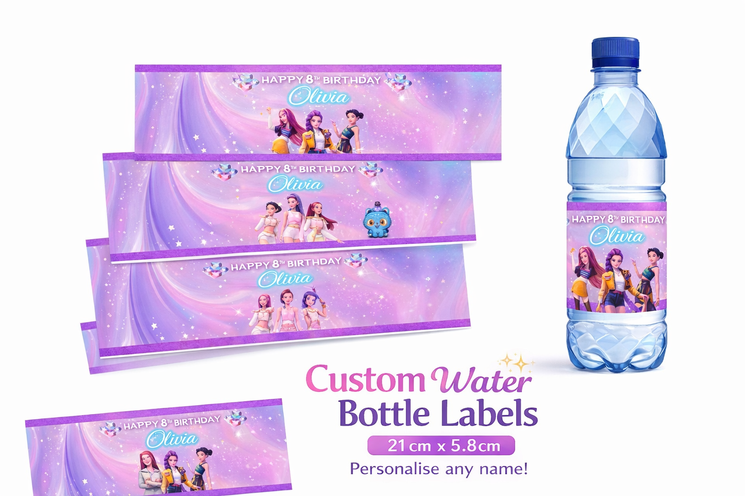 Demon Hunter Custom Water Bottle Labels（10pcs）