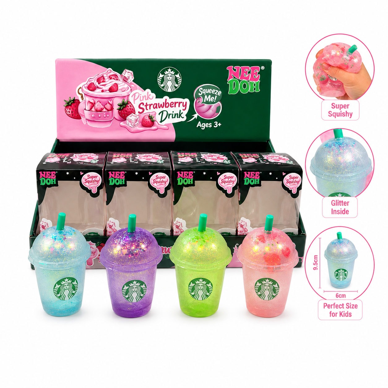 NeeDoh Starbucks Glitter Drink Squishy | NeeDoh 星巴克閃粉飲品杯捏捏樂