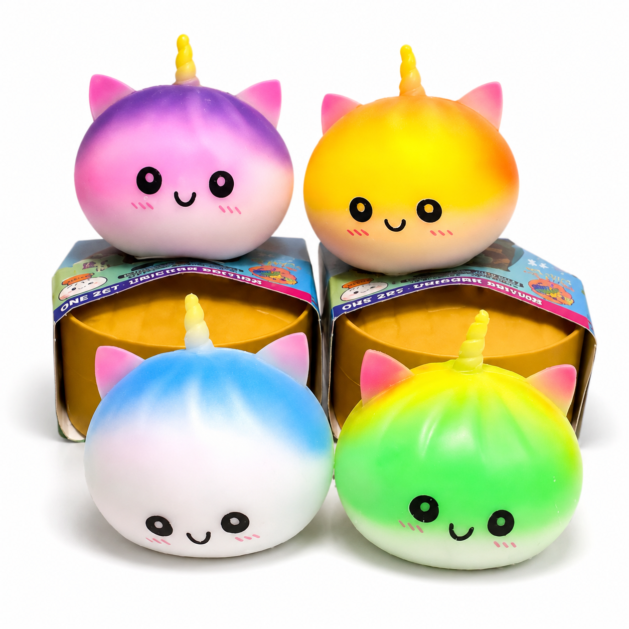 Rainbow Unicorn Cat Dumpling Squishy | 彩虹獨角獸貓咪餃子捏捏樂