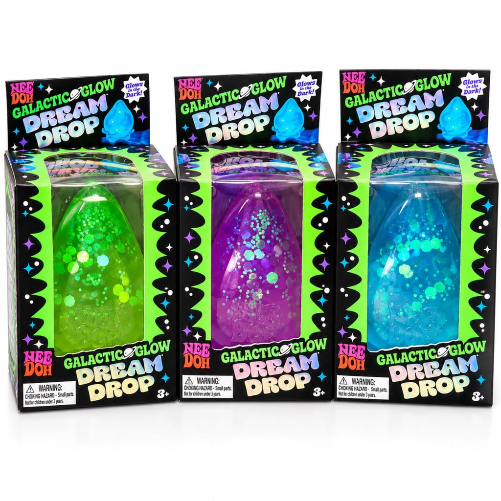 NeeDoh Galactic Glow Dreamdrop Squishy | NeeDoh 夜光閃粉水滴捏捏樂