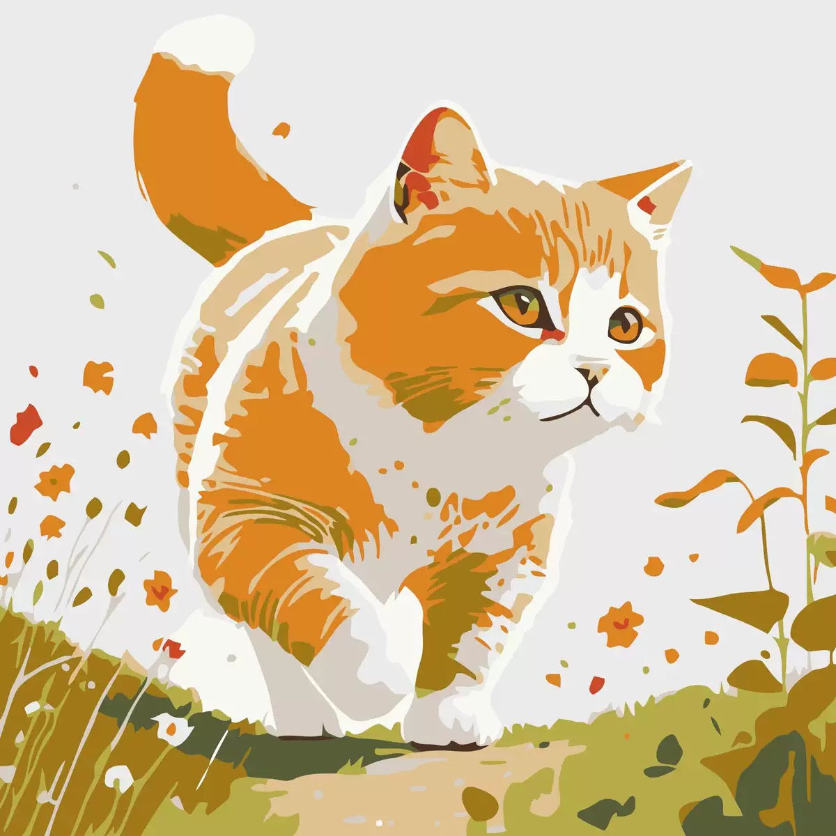 QQWonderland "Golden Explorer Cat” Numbers Paint Kit