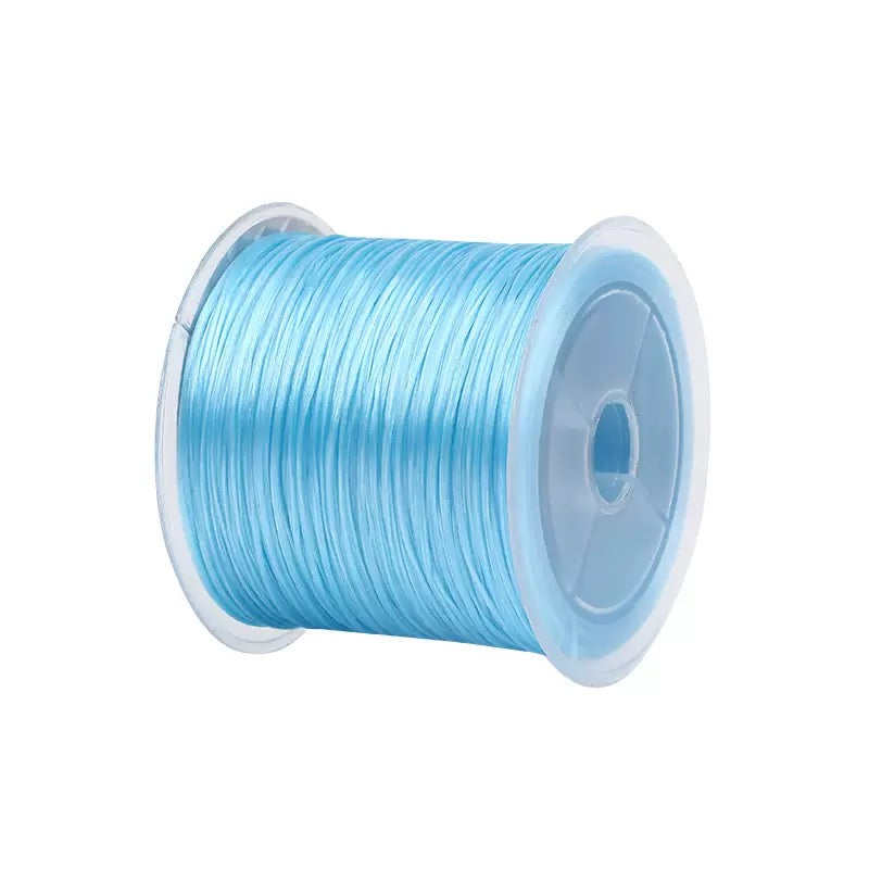 QQWonderland Crystal Elastic Cord｜0.8mm Flat Stretchy String for DIY Beading & Bracelet Making