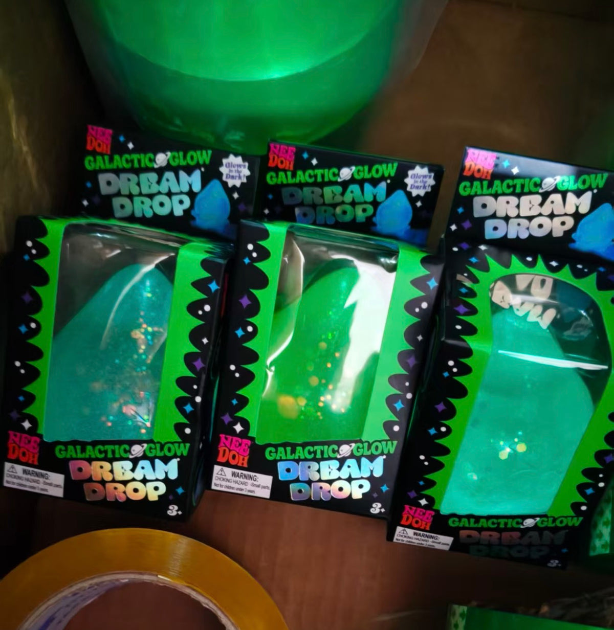 NeeDoh Galactic Glow Dreamdrop Squishy | NeeDoh 夜光閃粉水滴捏捏樂