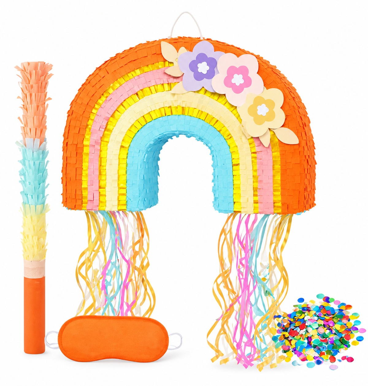 Boho Floral Rainbow Piñata Party Set | 波希米亞花花彩虹生日派對皮納塔