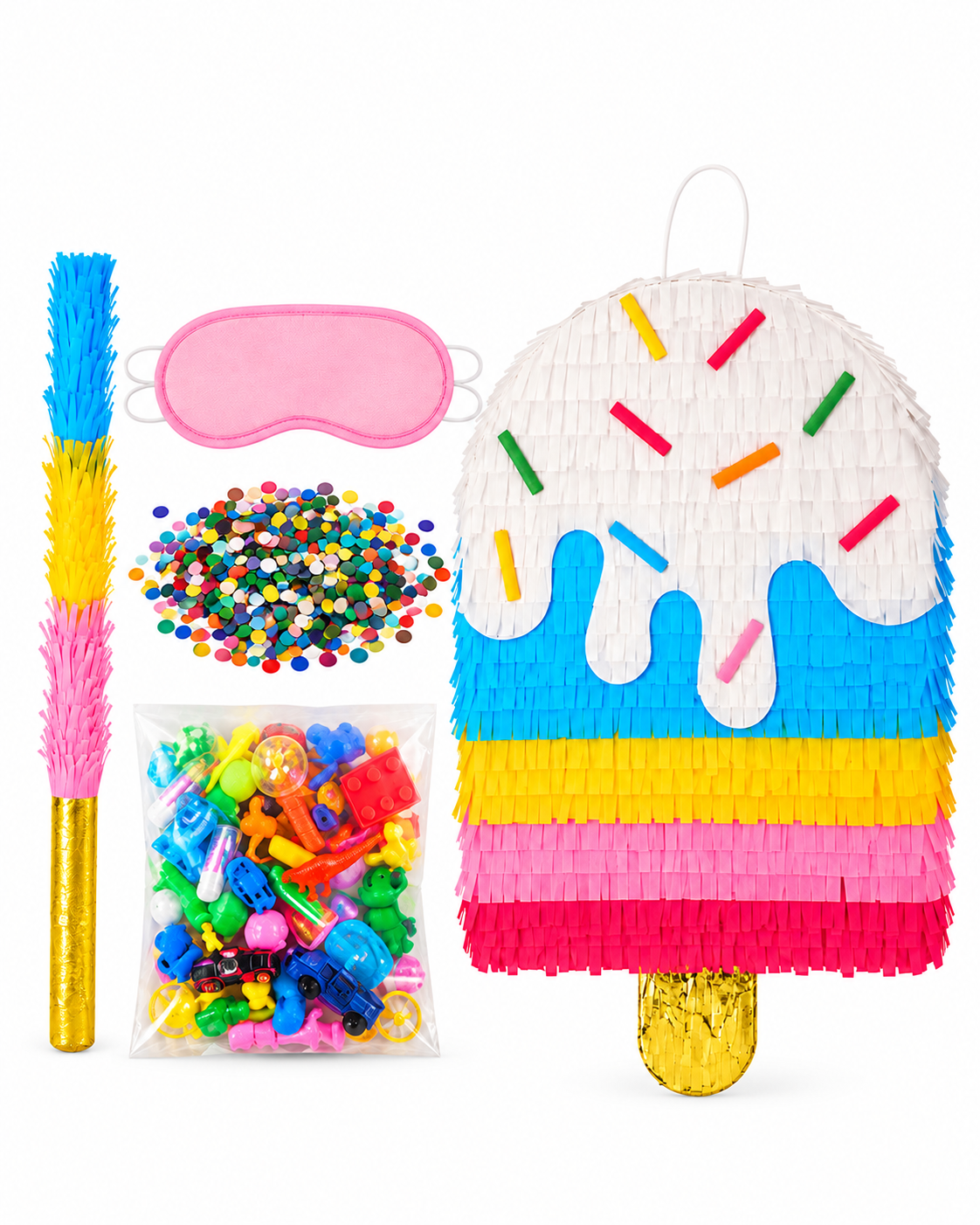 Rainbow Ice Cream Piñata Party Set | 彩虹雪糕生日派對皮納塔