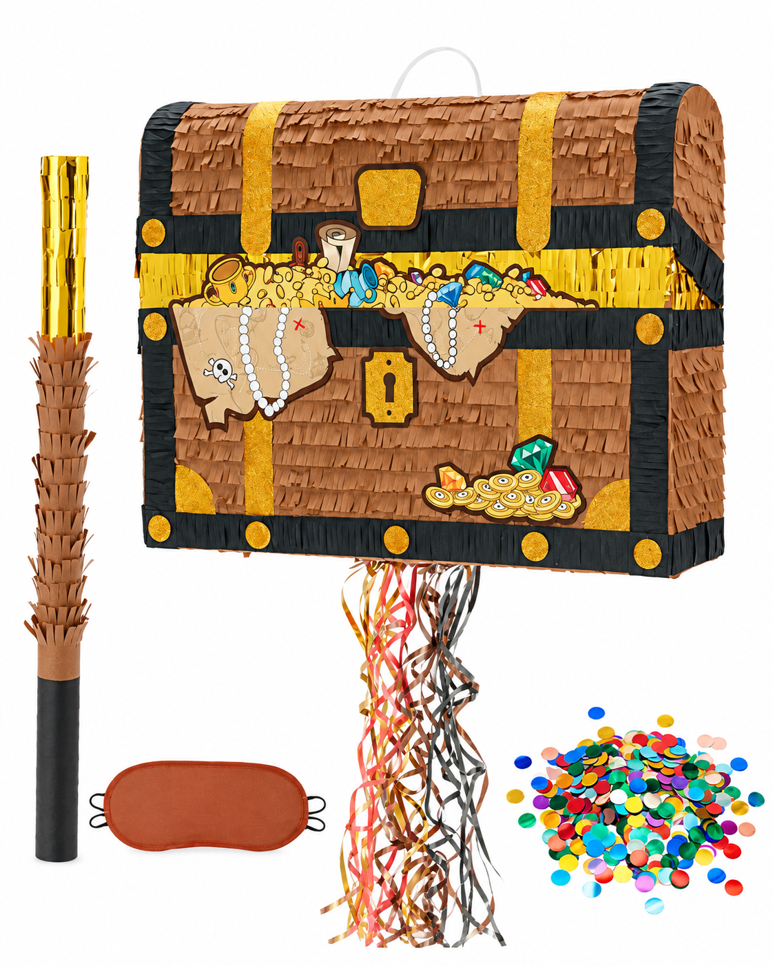 Pirate Treasure Chest Piñata Party Set | 海盜寶藏箱生日派對皮納塔