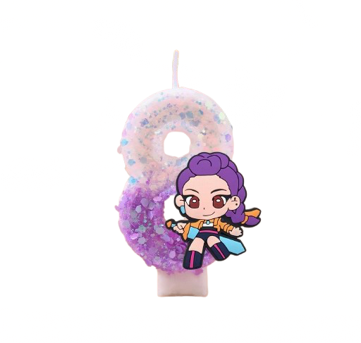 Demon Hunter Rumi Glitter Number Birthday Candle