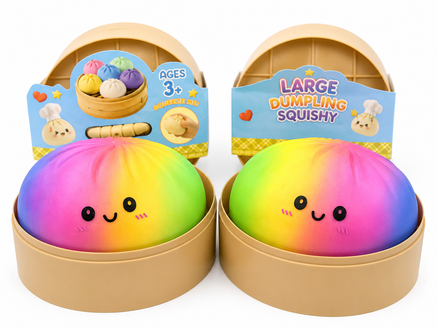 25cm Jumbo Rainbow Dumpling Squishy | 25cm 巨型彩虹餃子捏捏樂