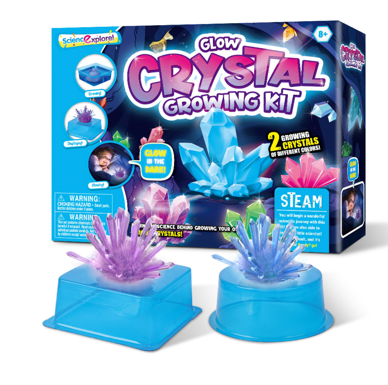💎 Glow Crystal Growing Kit 夜光水晶種植套裝 | 2色DIY科學實驗 🎇✨
