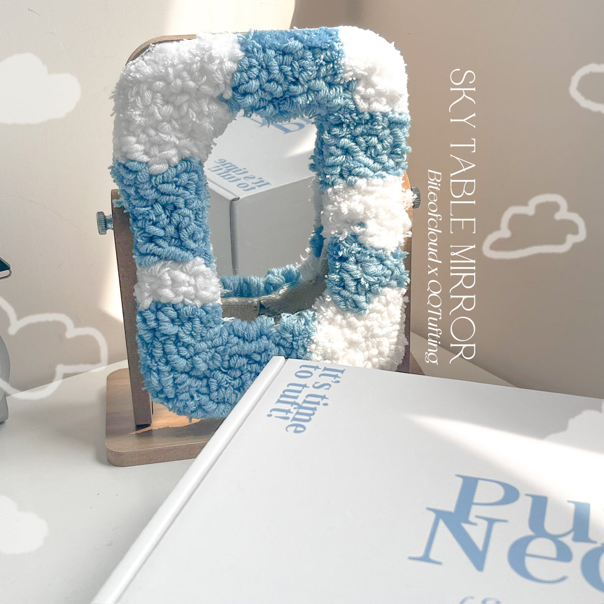DIY Sky Table Mirror ☁️ Punch Needle Kit Set
