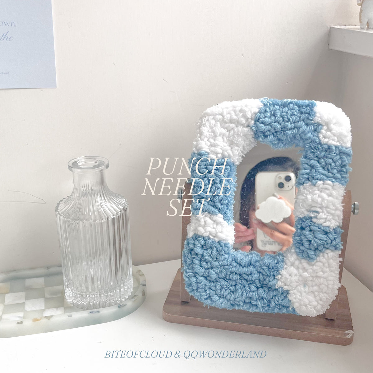 DIY Sky Table Mirror ☁️ Punch Needle Kit Set