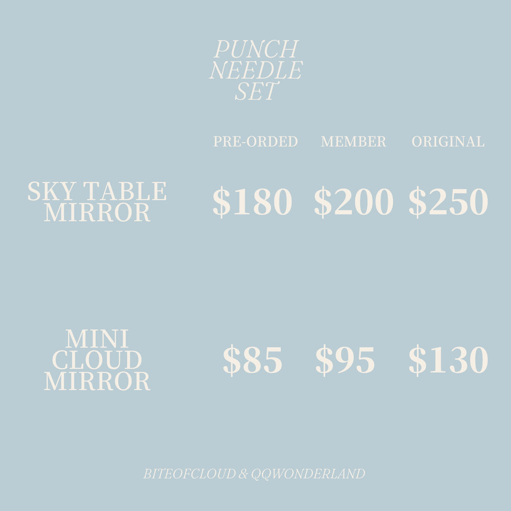 DIY Sky Table Mirror ☁️ Punch Needle Kit Set